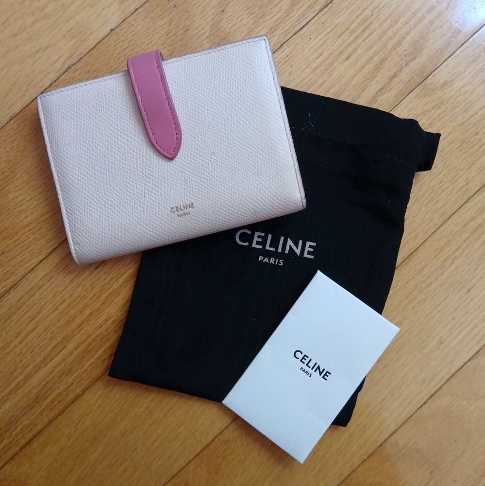 Celine Pink Medium Strap Wallet